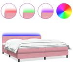 Casa si Gradina - Mobilier - Paturi si accesorii - Paturi - Pat box spring cu saltea, roz, 180x210 cm, catifea - Infinity.ro