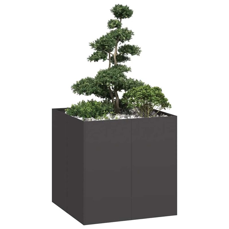 Casa si Gradina - Gradinarit si plante - Plante si ghivece - Ghivece si suporturi - Jardiniera, negru, 80x80x80 cm, otel - Infinity.ro