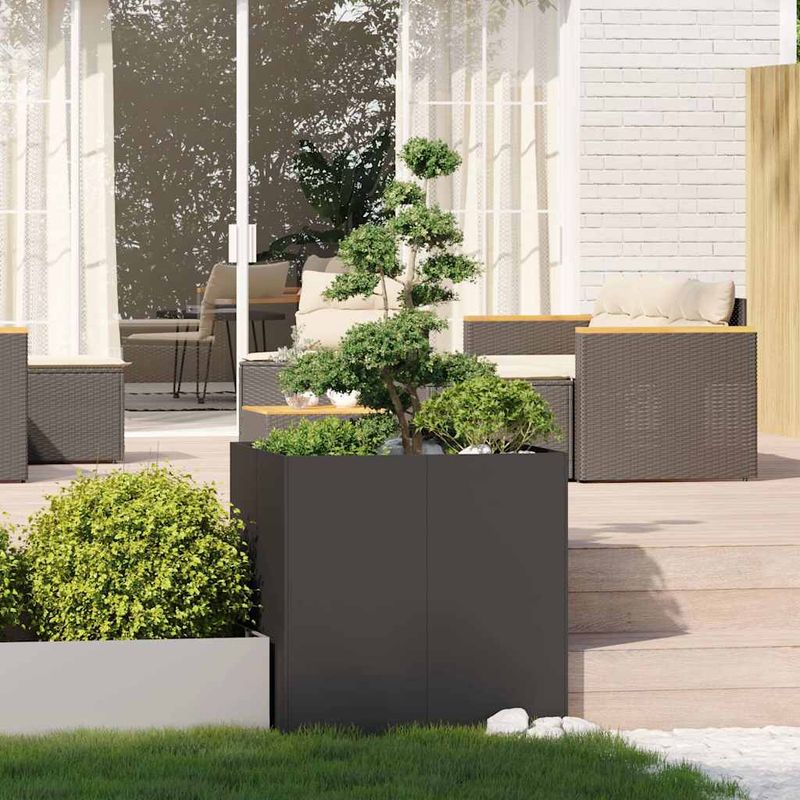 Casa si Gradina - Gradinarit si plante - Plante si ghivece - Ghivece si suporturi - Jardiniera, negru, 80x80x80 cm, otel - Infinity.ro
