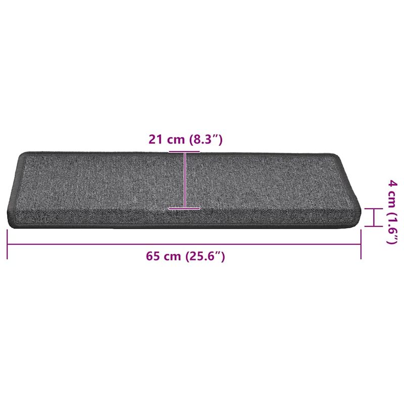Casa si Gradina - Textile si covoare - Covoare - Covoare casa - Covorase scara 30 buc 65x21x4 cm gri inchis - Infinity.ro