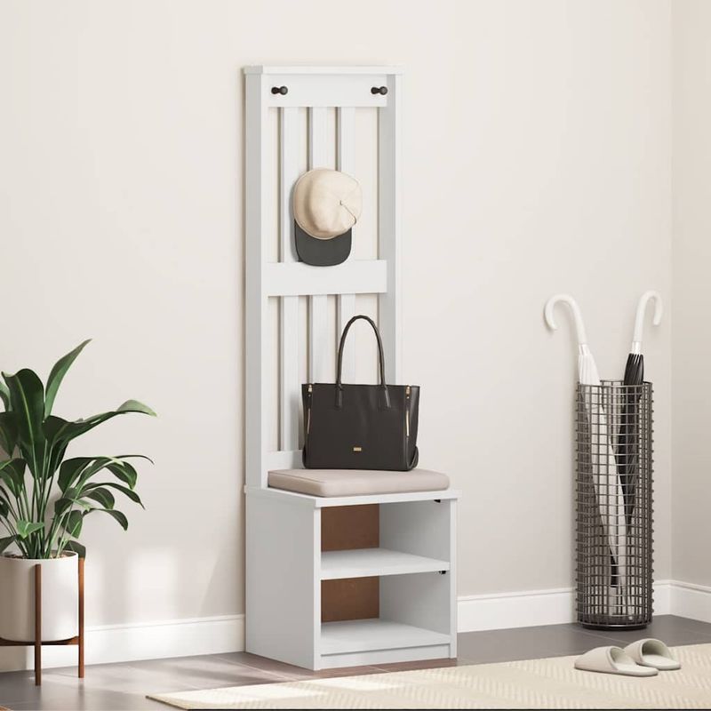 Casa si Gradina - Mobilier - Organizare si depozitare - Bancute - Arborele „SANDENS” alb 45x40x159,5 cm lemn masiv de pin - Infinity.ro