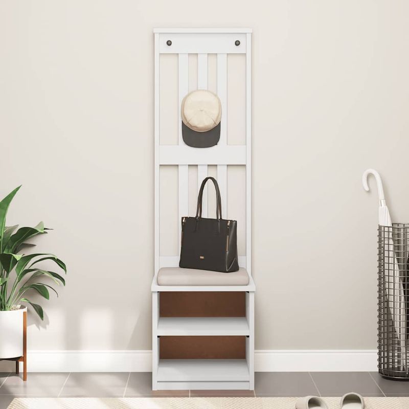 Casa si Gradina - Mobilier - Organizare si depozitare - Bancute - Arborele „SANDENS” alb 45x40x159,5 cm lemn masiv de pin - Infinity.ro