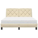 Casa si Gradina - Mobilier - Paturi si accesorii - Paturi - Pat cu saltea, crem, 140x200 cm, material textil - Infinity.ro