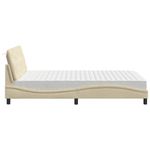 Casa si Gradina - Mobilier - Paturi si accesorii - Paturi - Pat cu saltea, crem, 140x200 cm, material textil - Infinity.ro