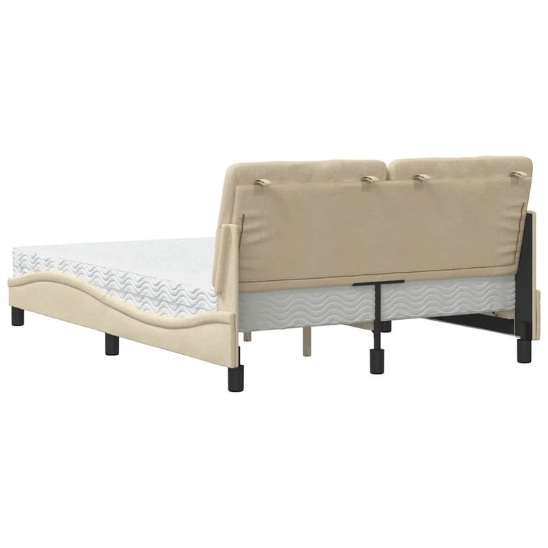 Casa si Gradina - Mobilier - Paturi si accesorii - Paturi - Pat cu saltea, crem, 140x200 cm, material textil - Infinity.ro