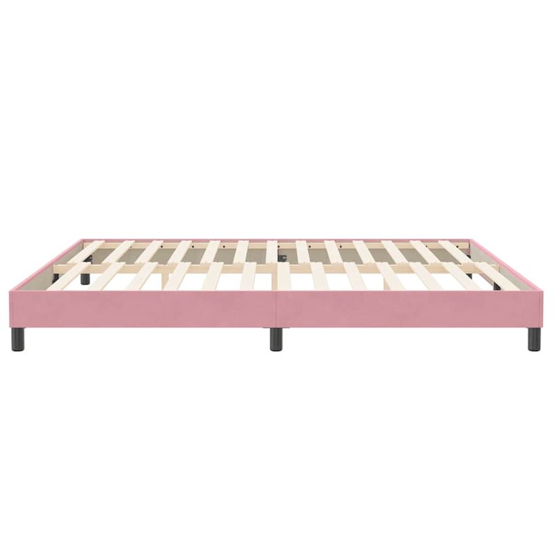 Casa si Gradina - Mobilier - Paturi si accesorii - Paturi - Pat cu arcuri fara saltea roz 200x210 cm catifea - Infinity.ro