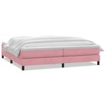 Casa si Gradina - Mobilier - Paturi si accesorii - Paturi - Pat box spring cu saltea, roz, 180x210 cm, catifea - Infinity.ro