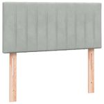 Casa si Gradina - Mobilier - Paturi si accesorii - Paturi - Pat box spring cu saltea, gri deschis, 90x210 cm, catifea - Infinity.ro