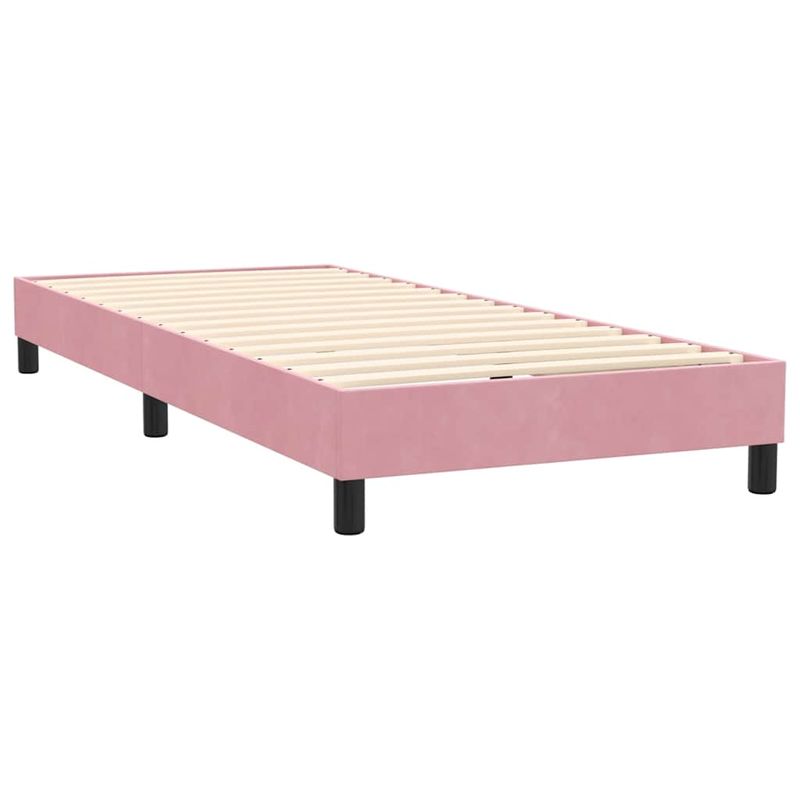 Casa si Gradina - Mobilier - Paturi si accesorii - Paturi - Pat box spring cu saltea, roz, 90x220 cm, catifea - Infinity.ro