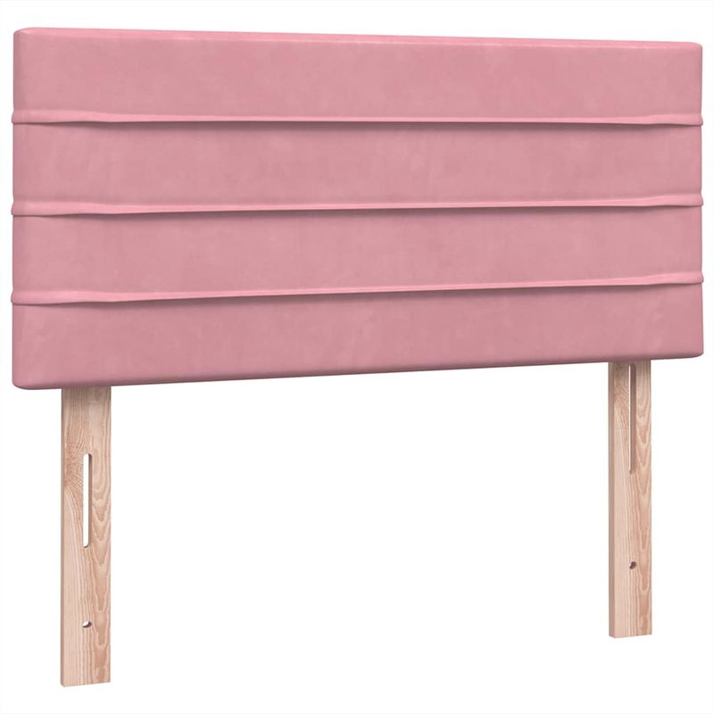 Casa si Gradina - Mobilier - Paturi si accesorii - Paturi - Pat box spring cu saltea, roz, 90x220 cm, catifea - Infinity.ro