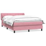 Casa si Gradina - Mobilier - Paturi si accesorii - Paturi - Pat box spring cu saltea, roz, 160x210 cm, catifea - Infinity.ro