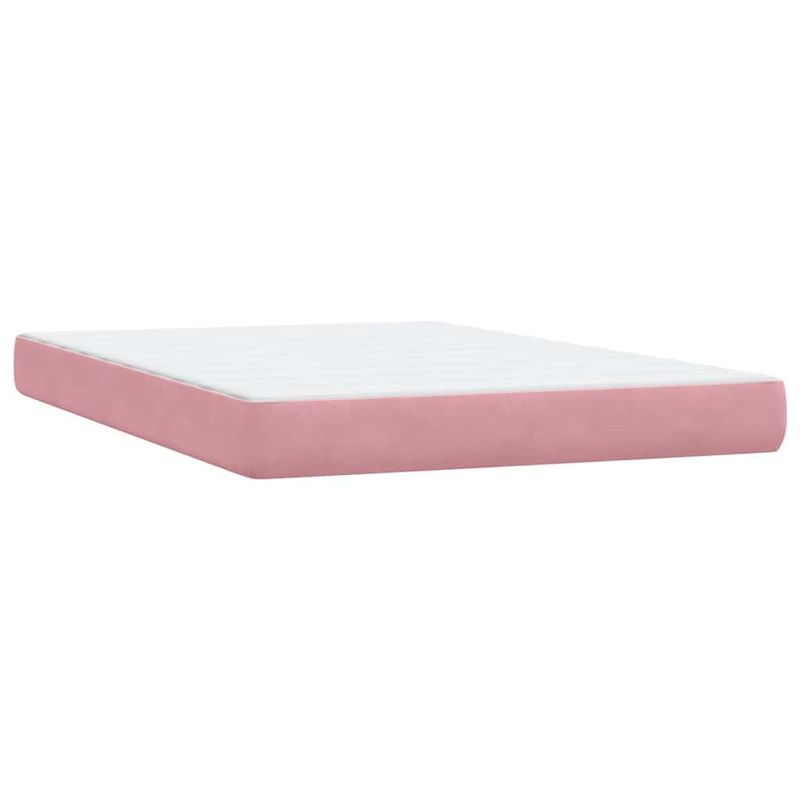Casa si Gradina - Mobilier - Paturi si accesorii - Paturi - Pat box spring cu saltea, roz, 160x210 cm, catifea - Infinity.ro