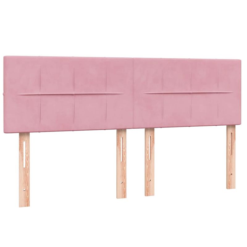Casa si Gradina - Mobilier - Paturi si accesorii - Paturi - Pat box spring cu saltea, roz, 160x210 cm, catifea - Infinity.ro