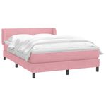 Casa si Gradina - Mobilier - Paturi si accesorii - Paturi - Pat box spring cu saltea, roz, 160x210 cm, catifea - Infinity.ro