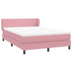 Casa si Gradina - Mobilier - Paturi si accesorii - Paturi - Pat box spring cu saltea, roz, 160x210 cm, catifea - Infinity.ro