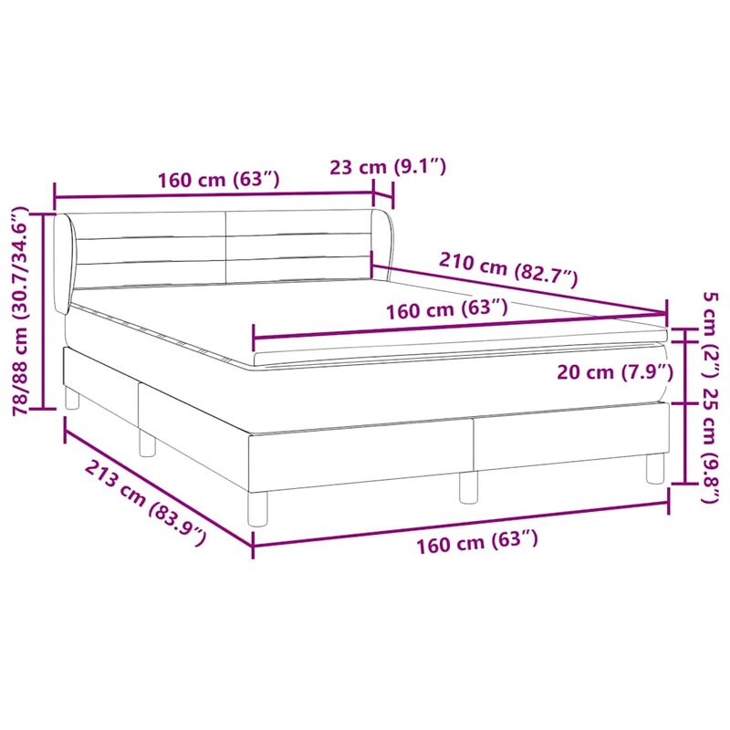 Casa si Gradina - Mobilier - Paturi si accesorii - Paturi - Pat box spring cu saltea, roz, 160x210 cm, catifea - Infinity.ro