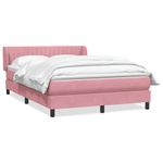 Casa si Gradina - Mobilier - Paturi si accesorii - Paturi - Pat box spring cu saltea, roz, 160x210 cm, catifea - Infinity.ro