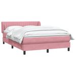 Casa si Gradina - Mobilier - Paturi si accesorii - Paturi - Pat box spring cu saltea, roz, 160x210 cm, catifea - Infinity.ro