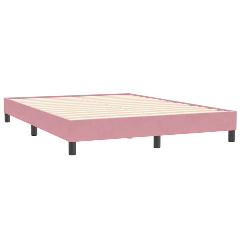 Casa si Gradina - Mobilier - Paturi si accesorii - Paturi - Pat box spring cu saltea, roz, 160x210 cm, catifea - Infinity.ro