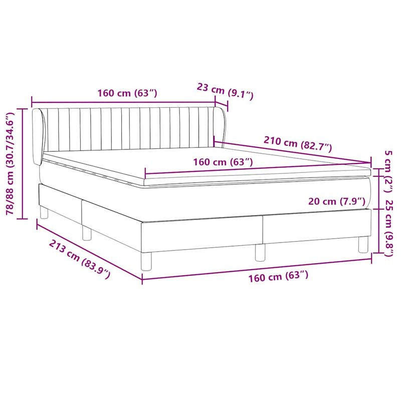 Casa si Gradina - Mobilier - Paturi si accesorii - Paturi - Pat box spring cu saltea, roz, 160x210 cm, catifea - Infinity.ro