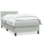 Casa si Gradina - Mobilier - Paturi si accesorii - Paturi - Pat box spring cu saltea, gri deschis, 90x210 cm, catifea - Infinity.ro