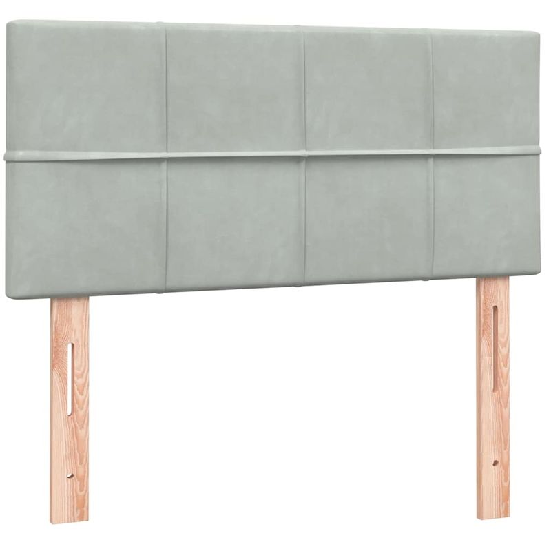 Casa si Gradina - Mobilier - Paturi si accesorii - Paturi - Pat box spring cu saltea, gri deschis, 90x210 cm, catifea - Infinity.ro