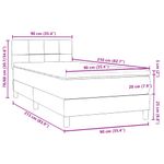 Casa si Gradina - Mobilier - Paturi si accesorii - Paturi - Pat box spring cu saltea, gri deschis, 90x210 cm, catifea - Infinity.ro