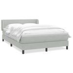 Casa si Gradina - Mobilier - Paturi si accesorii - Paturi - Pat box spring cu saltea, gri deschis, 160x210 cm, catifea - Infinity.ro