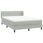 Casa si Gradina - Mobilier - Paturi si accesorii - Paturi - Pat box spring cu saltea, gri deschis, 160x210 cm, catifea - Infinity.ro