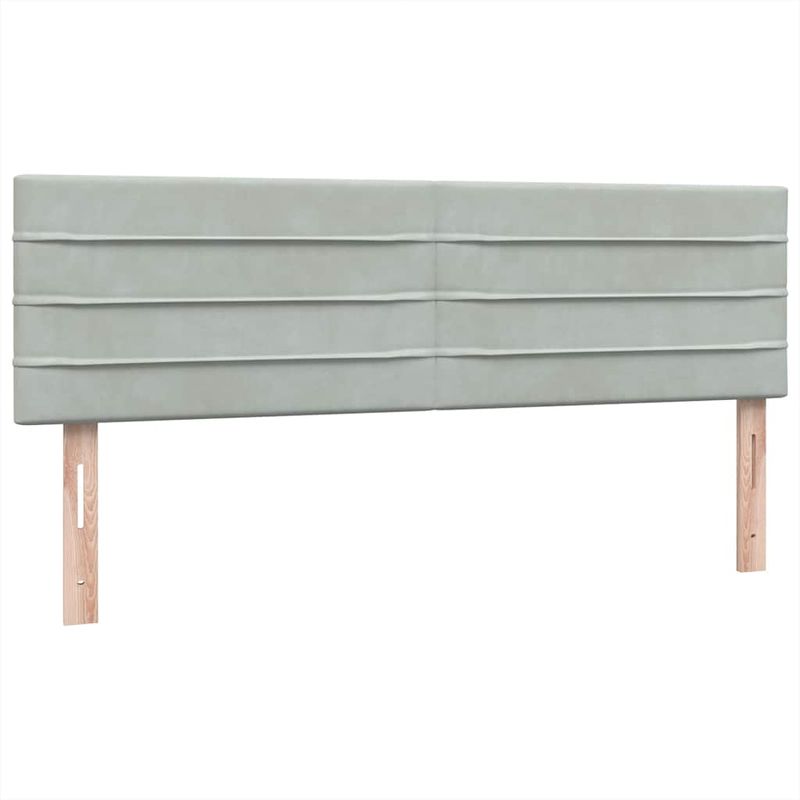 Casa si Gradina - Mobilier - Paturi si accesorii - Paturi - Pat box spring cu saltea, gri deschis, 160x210 cm, catifea - Infinity.ro