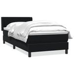 Casa si Gradina - Mobilier - Paturi si accesorii - Paturi - Pat box spring cu saltea, negru, 80x220 cm, catifea - Infinity.ro
