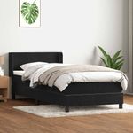Casa si Gradina - Mobilier - Paturi si accesorii - Paturi - Pat box spring cu saltea, negru, 80x220 cm, catifea - Infinity.ro