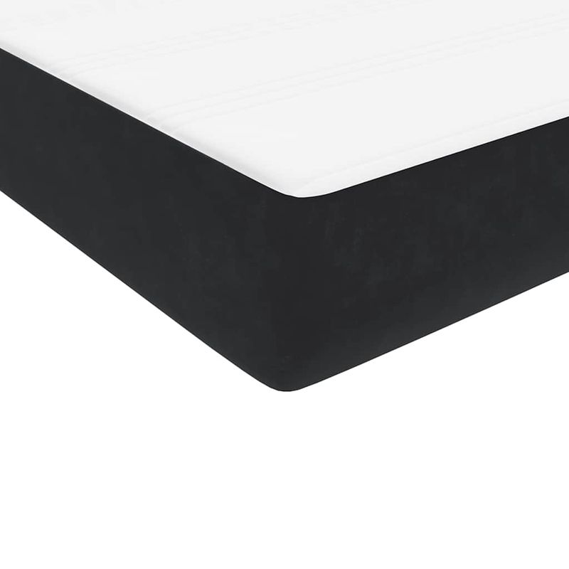 Casa si Gradina - Mobilier - Paturi si accesorii - Paturi - Pat box spring cu saltea, negru, 80x220 cm, catifea - Infinity.ro
