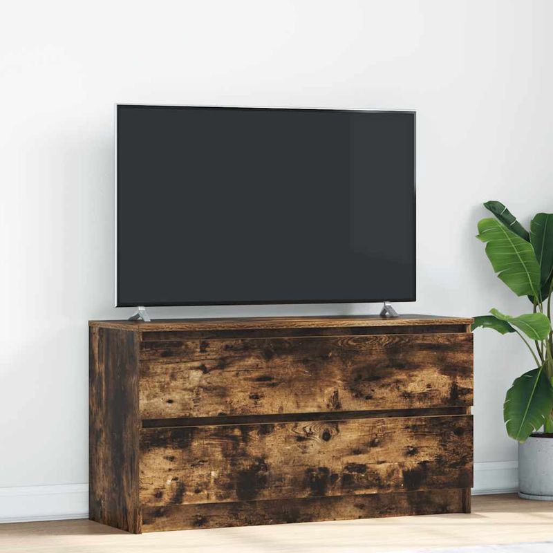 Casa si Gradina - Mobilier - Comode si corpuri - Comode - Comoda TV, stejar fumuriu, 100x35x54 cm, lemn compozit, lăţime 100 cm - Infinity.ro