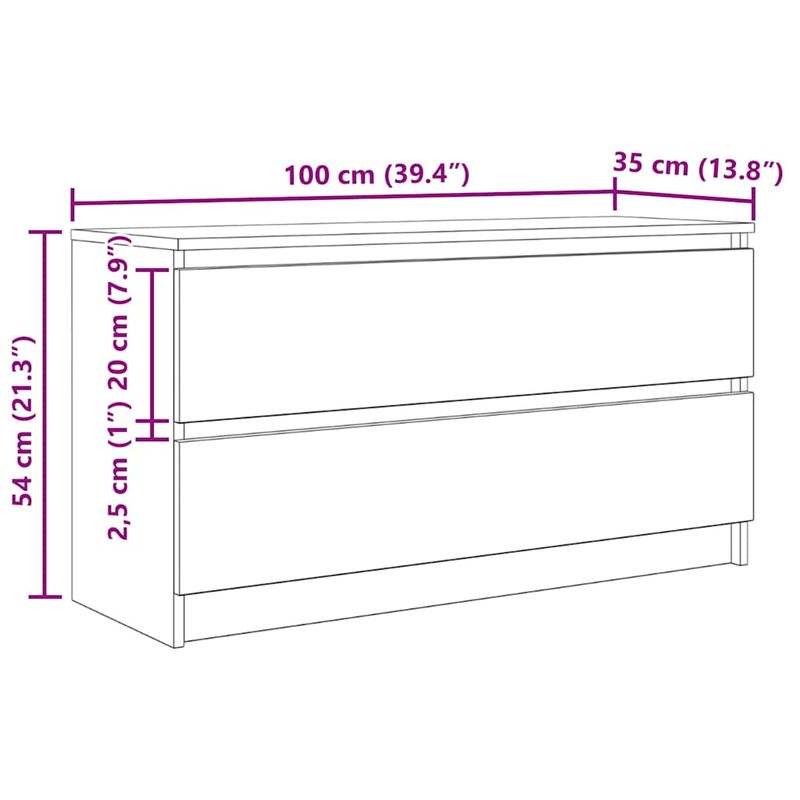 Casa si Gradina - Mobilier - Comode si corpuri - Comode - Comoda TV, stejar fumuriu, 100x35x54 cm, lemn compozit, lăţime 100 cm - Infinity.ro
