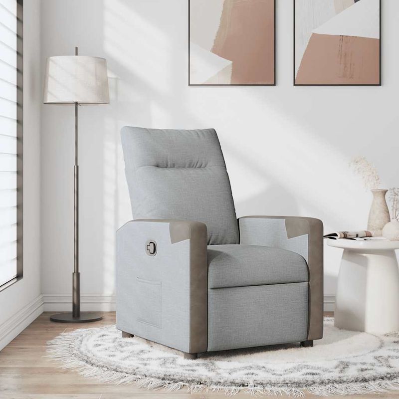 Casa si Gradina - Mobilier - Scaune si fotolii - Fotolii - Fotoliu rabatabil, gri deschis, material textil - Infinity.ro