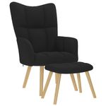 Casa si Gradina - Mobilier - Scaune si fotolii - Fotolii - Fotoliu de relaxare cu taburet, negru, textil - Infinity.ro
