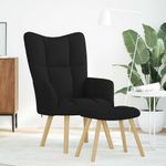 Casa si Gradina - Mobilier - Scaune si fotolii - Fotolii - Fotoliu de relaxare cu taburet, negru, textil - Infinity.ro