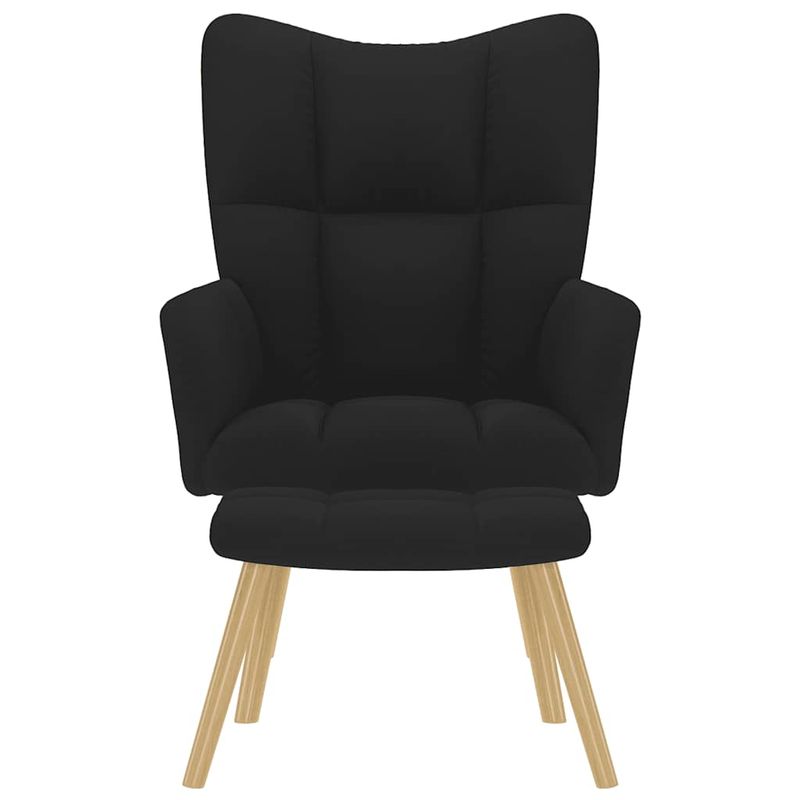 Casa si Gradina - Mobilier - Scaune si fotolii - Fotolii - Fotoliu de relaxare cu taburet, negru, textil - Infinity.ro