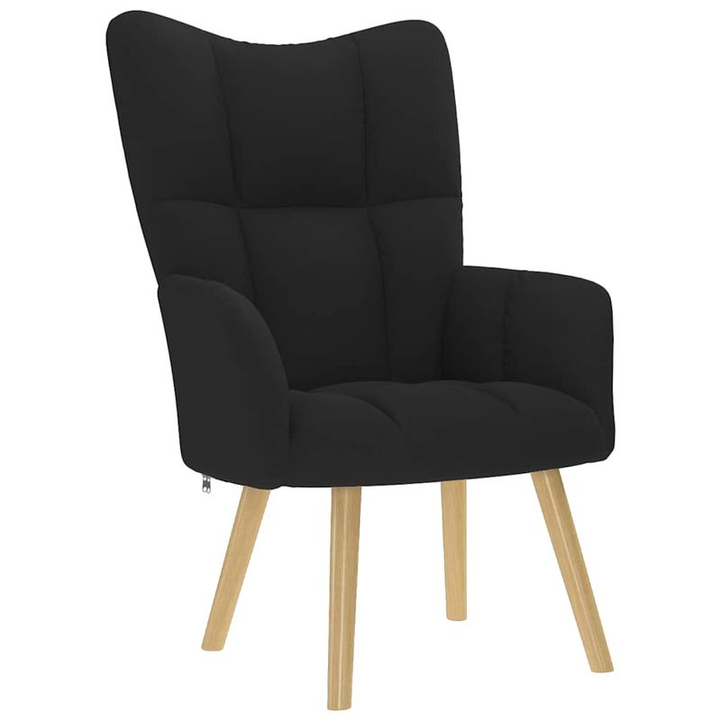 Casa si Gradina - Mobilier - Scaune si fotolii - Fotolii - Fotoliu de relaxare cu taburet, negru, textil - Infinity.ro