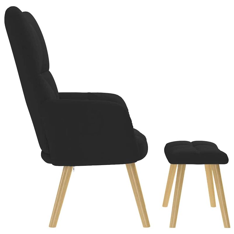 Casa si Gradina - Mobilier - Scaune si fotolii - Fotolii - Fotoliu de relaxare cu taburet, negru, textil - Infinity.ro