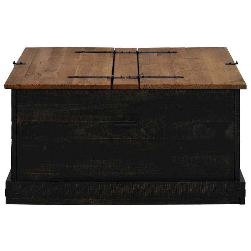 Casa si Gradina - Mobilier - Organizare si depozitare - Cutii depozitare - Cufa de depozitare HALDEN Negru 91x91x47 cm Lemn masiv de pin - Infinity.ro