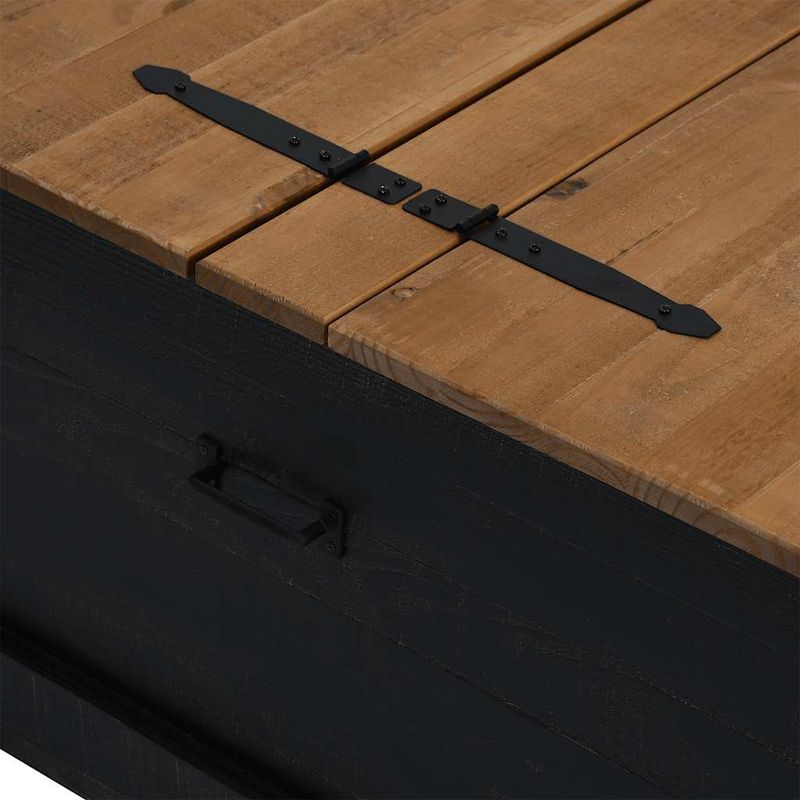 Casa si Gradina - Mobilier - Organizare si depozitare - Cutii depozitare - Cufa de depozitare HALDEN Negru 91x91x47 cm Lemn masiv de pin - Infinity.ro