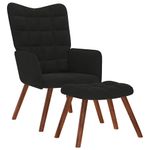Casa si Gradina - Mobilier - Scaune si fotolii - Fotolii - Fotoliu de relaxare cu taburet, negru, catifea - Infinity.ro
