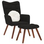 Casa si Gradina - Mobilier - Scaune si fotolii - Fotolii - Fotoliu de relaxare cu taburet, negru, catifea - Infinity.ro