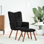 Casa si Gradina - Mobilier - Scaune si fotolii - Fotolii - Fotoliu de relaxare cu taburet, negru, catifea - Infinity.ro