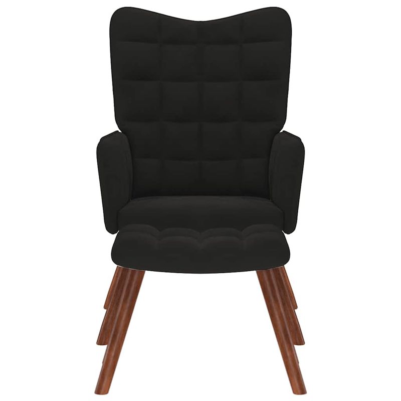 Casa si Gradina - Mobilier - Scaune si fotolii - Fotolii - Fotoliu de relaxare cu taburet, negru, catifea - Infinity.ro