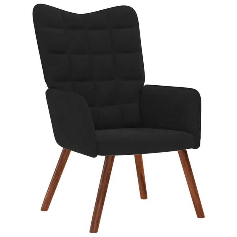 Casa si Gradina - Mobilier - Scaune si fotolii - Fotolii - Fotoliu de relaxare cu taburet, negru, catifea - Infinity.ro
