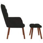Casa si Gradina - Mobilier - Scaune si fotolii - Fotolii - Fotoliu de relaxare cu taburet, negru, catifea - Infinity.ro