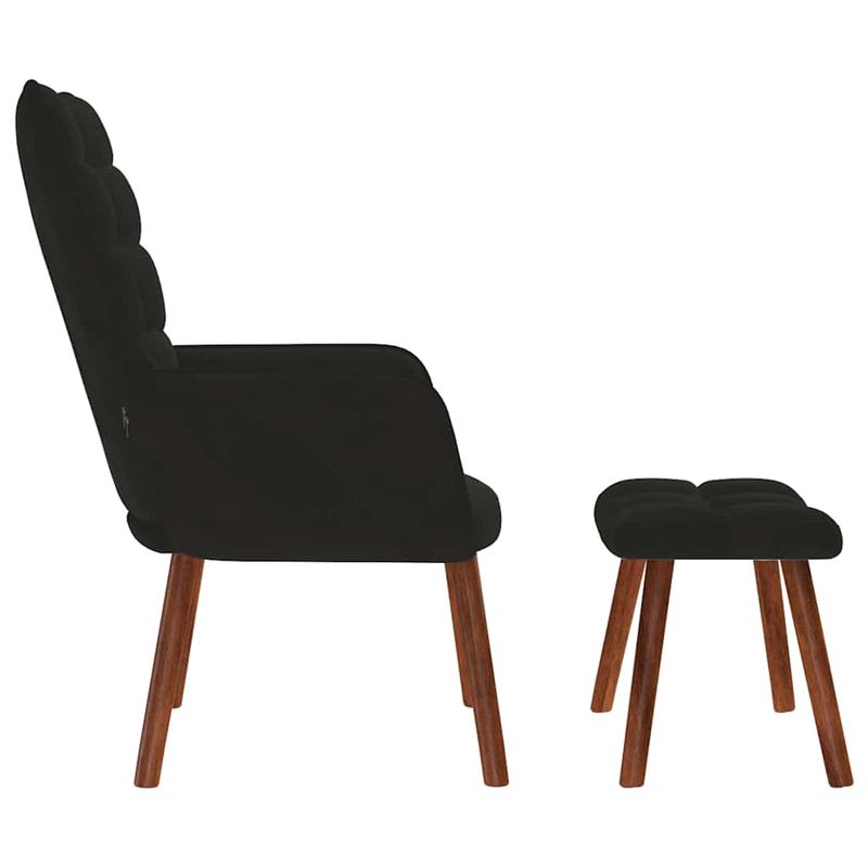 Casa si Gradina - Mobilier - Scaune si fotolii - Fotolii - Fotoliu de relaxare cu taburet, negru, catifea - Infinity.ro
